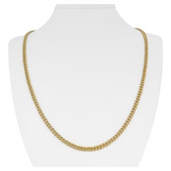 24 Karat Pure Yellow Gold Solid Heavy Curb Link Chain Necklace 