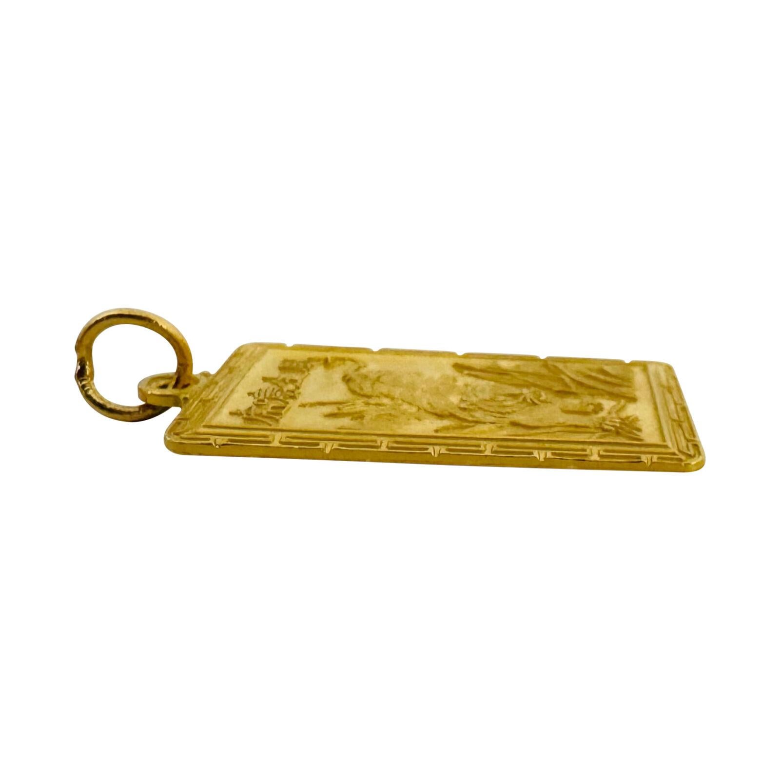 24 Karat reines Gelbgold massiver, schwerer, ausgefallener asiatischer Tiger-Anhänger 1