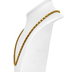 24 Karat Pure Yellow Gold Solid Heavy Fancy Cable Link Chain Necklace