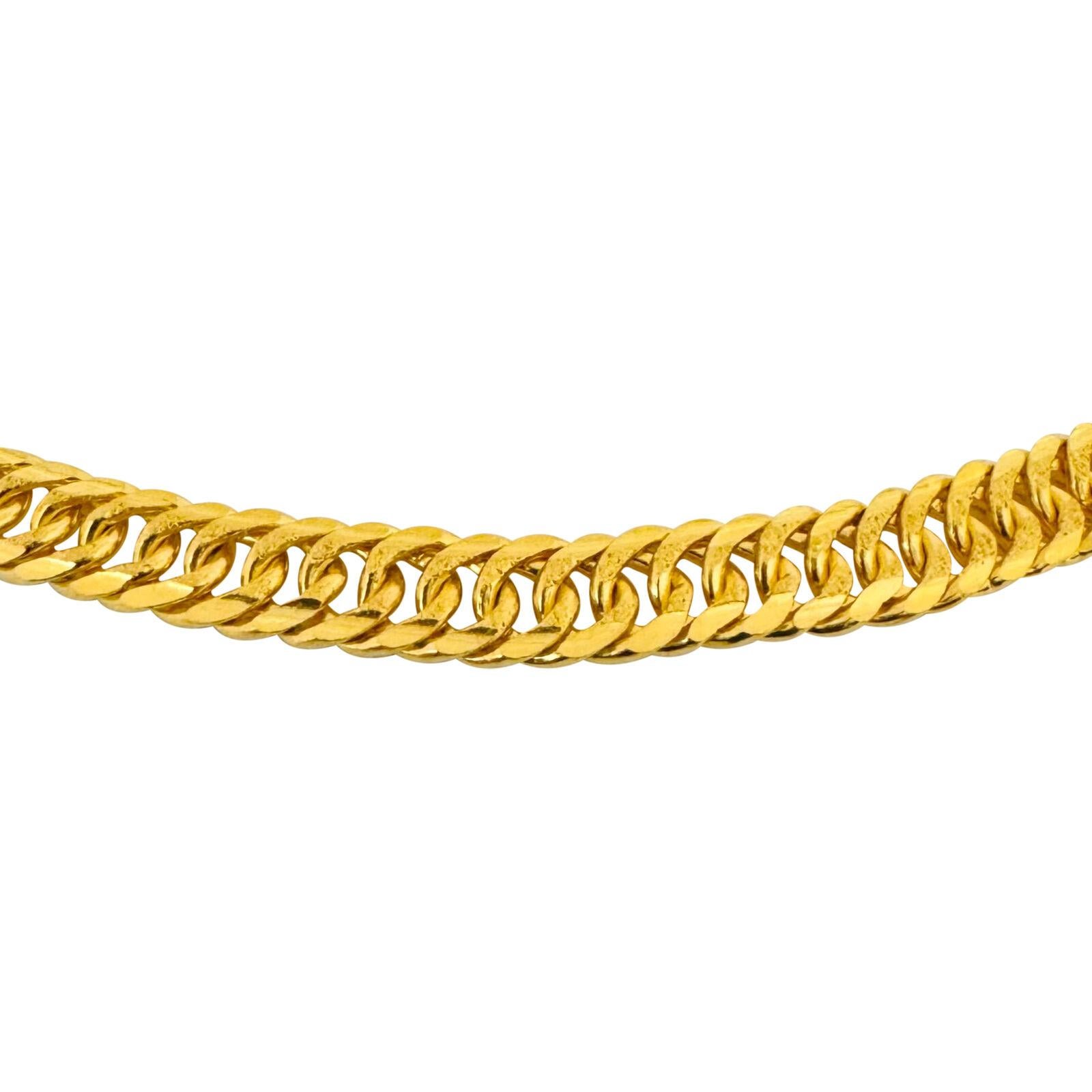 24 Karat reines Gelbgold massive schwere Fancy Curb Gliederkette Halskette  im Zustand „Gut“ in Guilford, CT