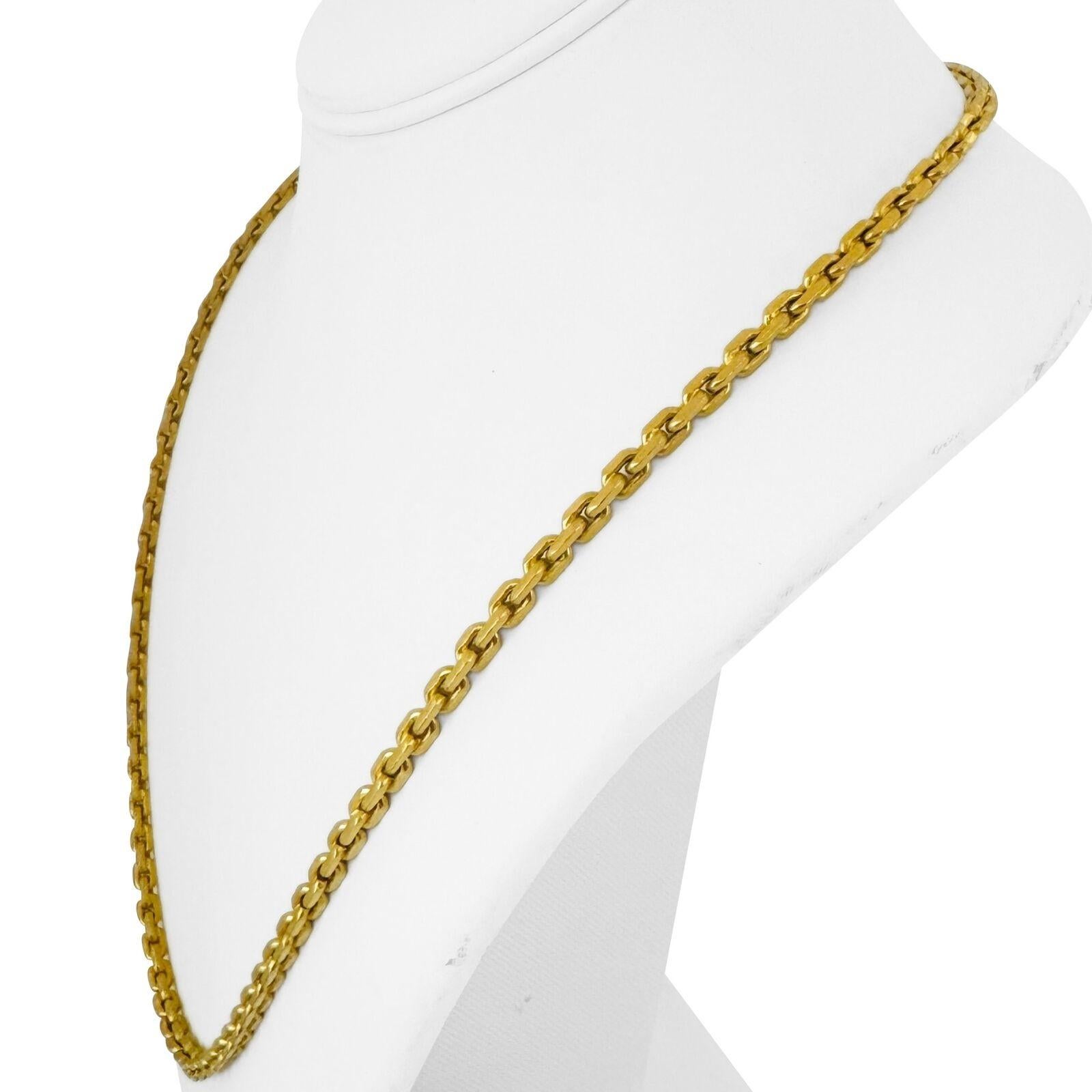 24k reines Gelbgold 72,9g solide schwere 4mm Hermes Link Kette Halskette 23