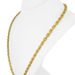 24 Karat Pure Yellow Gold Solid Heavy Hermes Link Chain Necklace