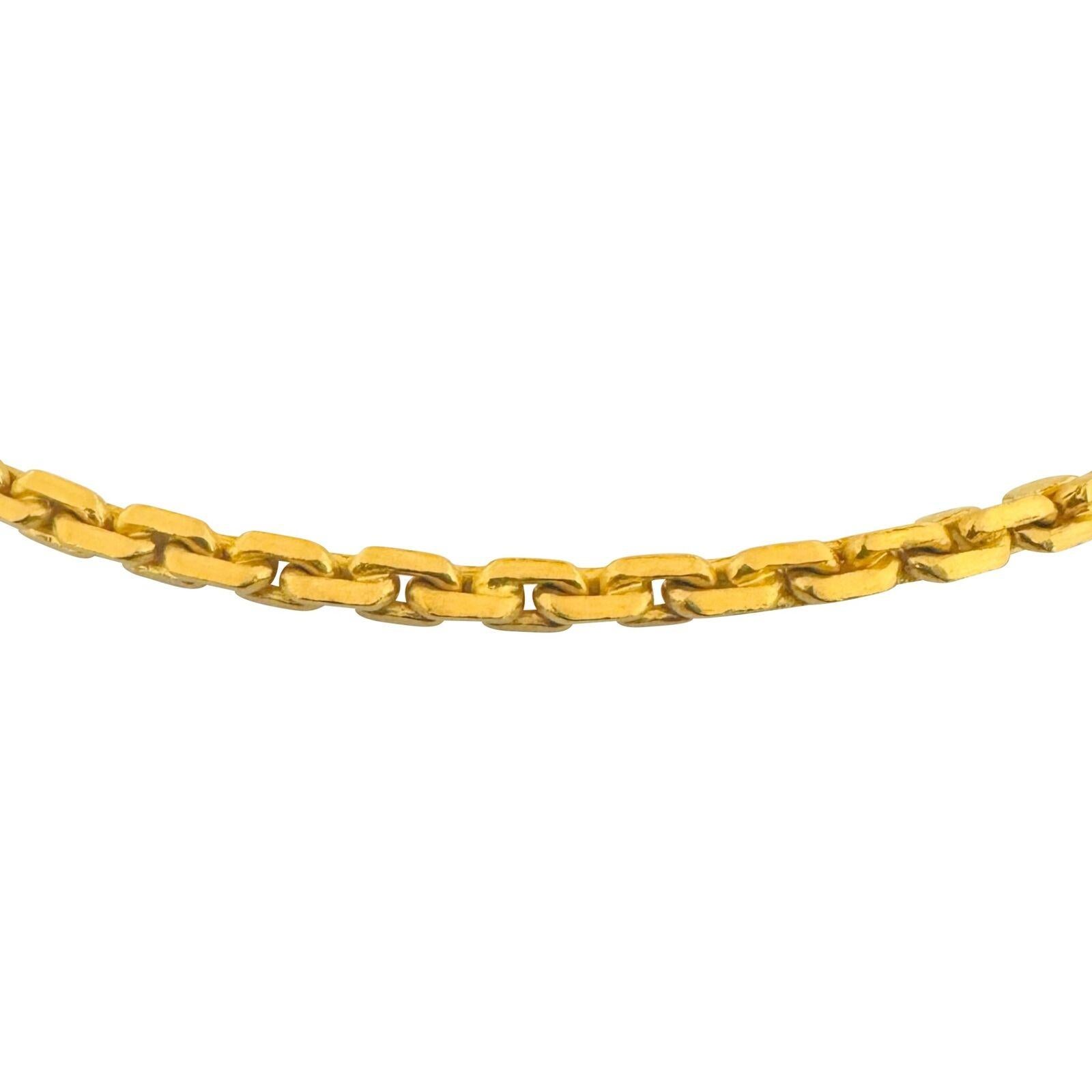 24 Karat reines Gelbgold massive schwere Hermes Gliederkette Halskette im Zustand „Gut“ in Guilford, CT