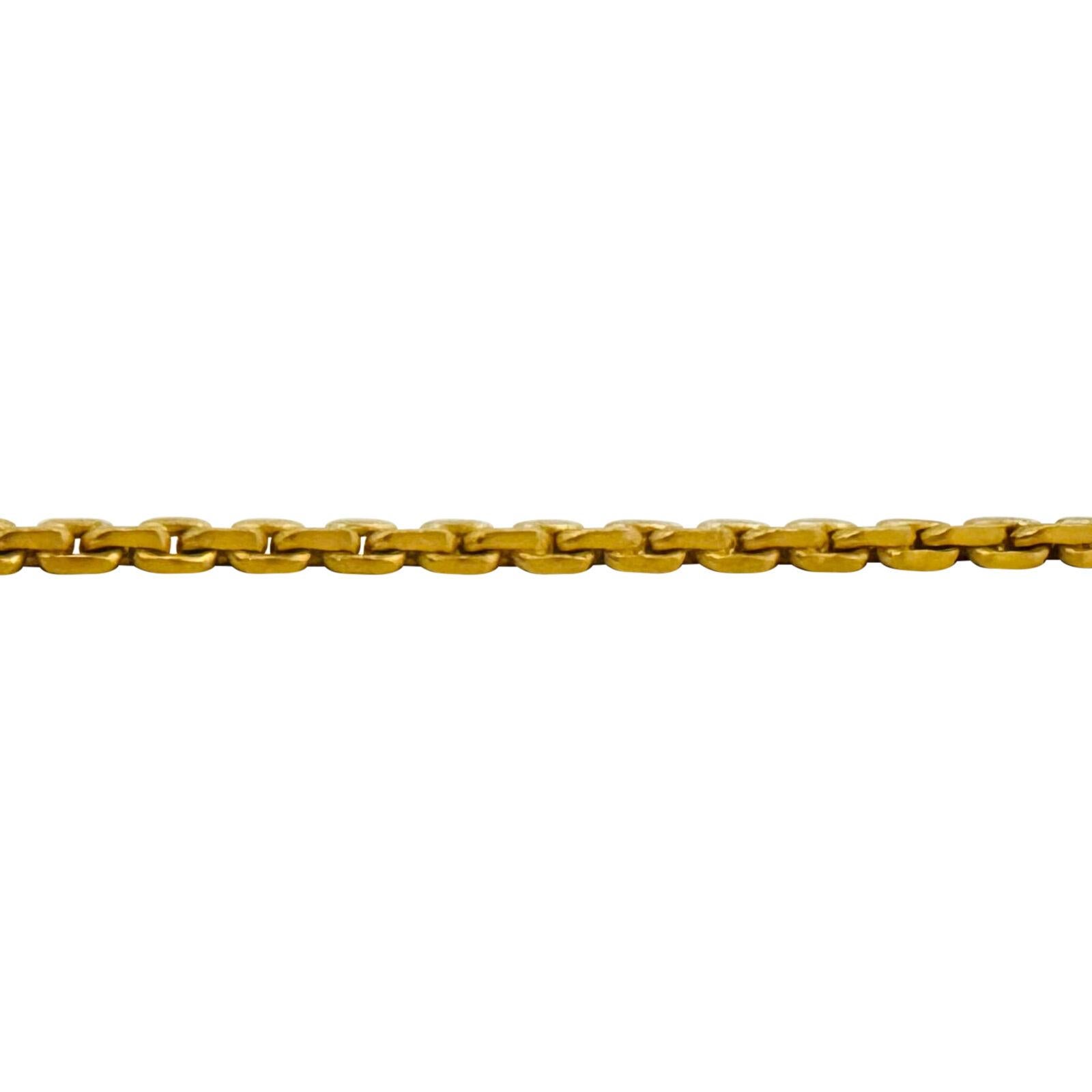 24 Karat reines Gelbgold massive schwere Hermes Gliederkette Halskette für Damen oder Herren