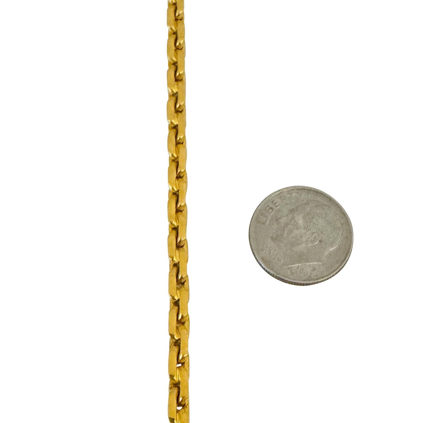 24 Karat reines Gelbgold massive schwere Hermes Gliederkette Halskette 1