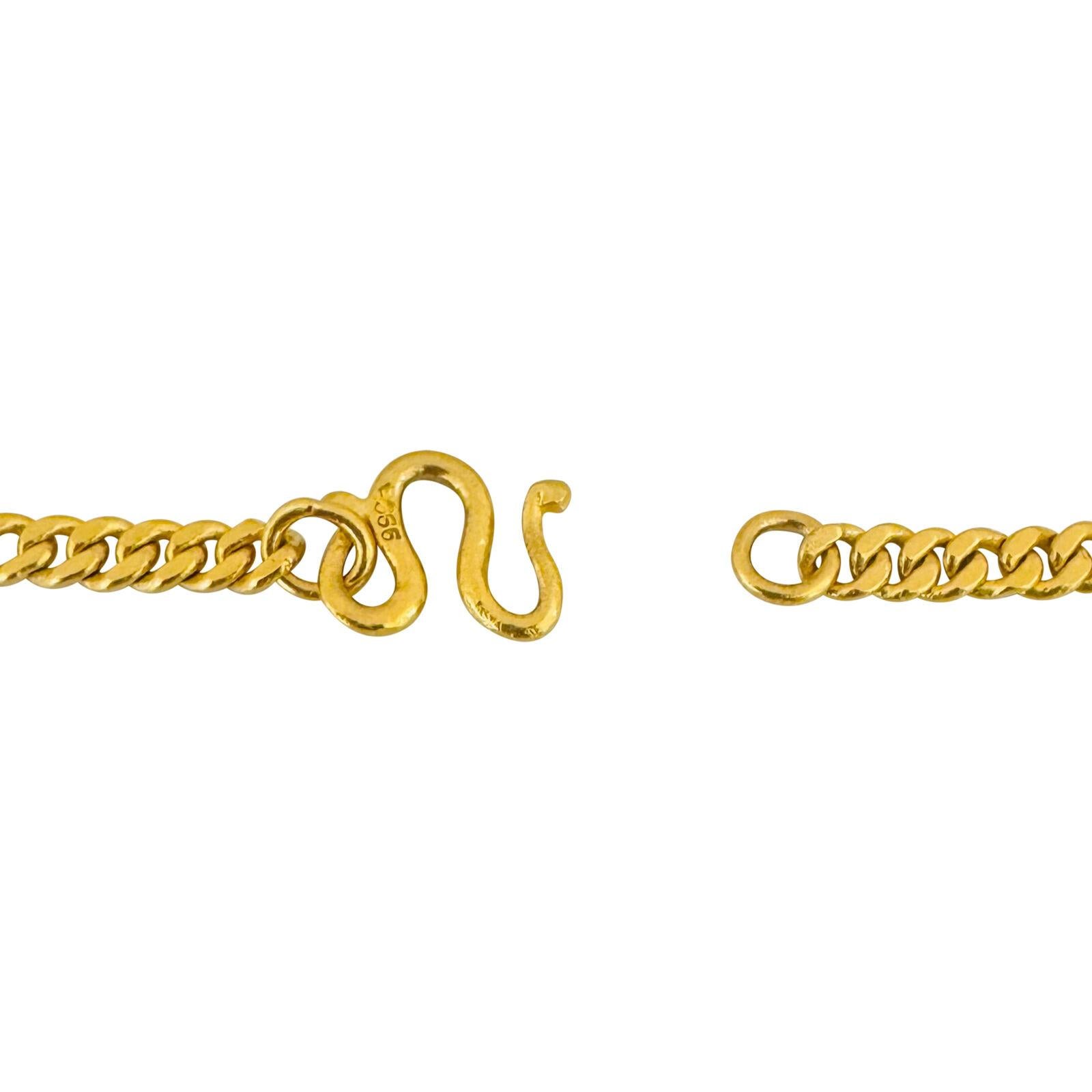 24 Karat reines Gelbgold massive schwere Damen-Gliederkette Halskette 2