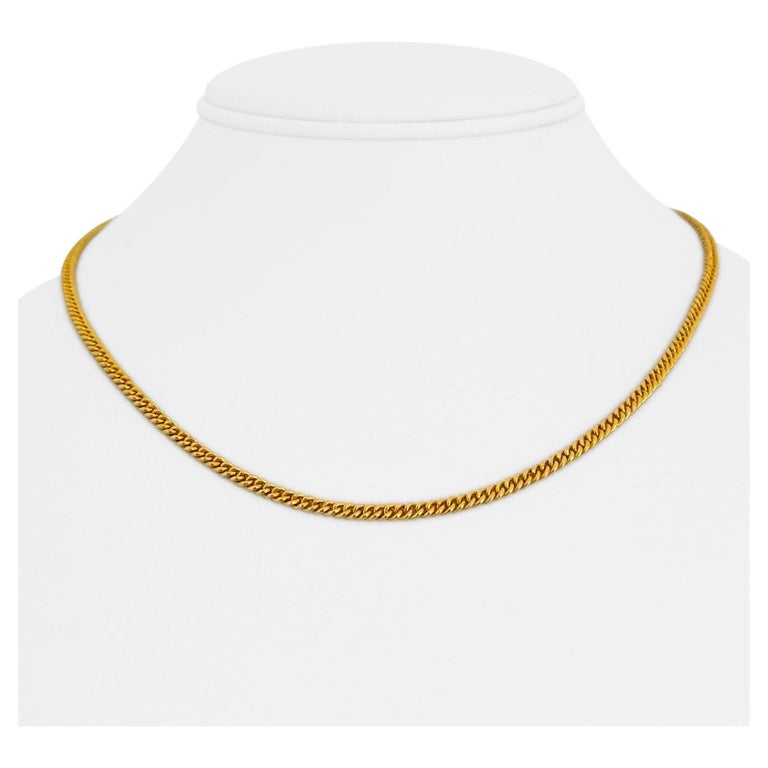 24 Karat reines Gelbgold Massiv schwere Damen Curb Link Kette Halskette im  Angebot bei 1stDibs