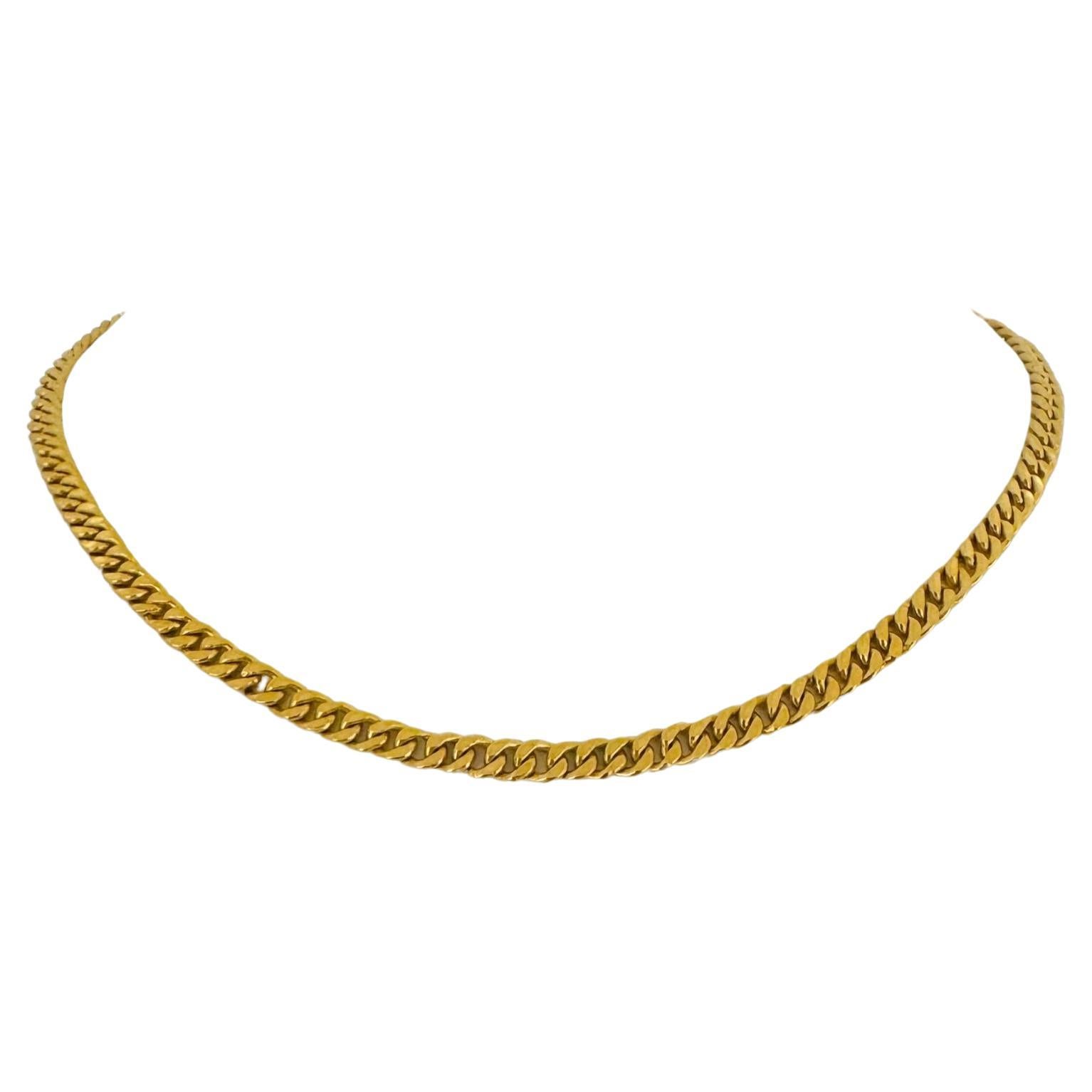 24 Karat reines Gelbgold massive schwere Damen-Gliederkette Halskette 