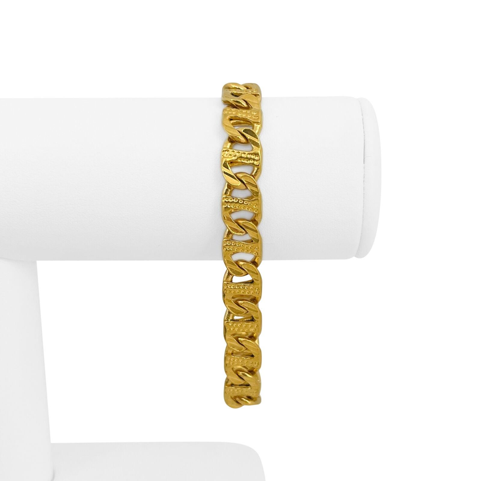 24k reines Gelbgold 53,6g solide schwere 9mm Mariner Gucci Link Armband 8