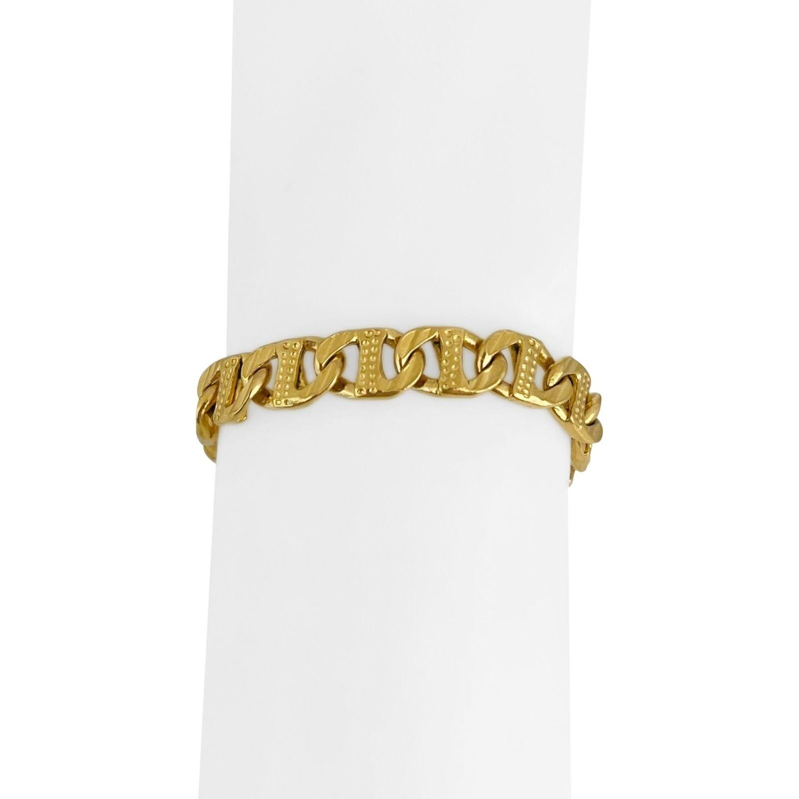 24 Karat reines Gelbgold Massives schweres Mariner Gucci Gliederarmband 3