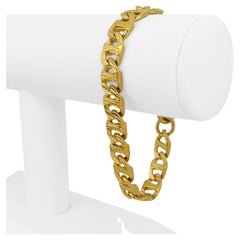 24 Karat reines Gelbgold Massives schweres Mariner Gucci Gliederarmband
