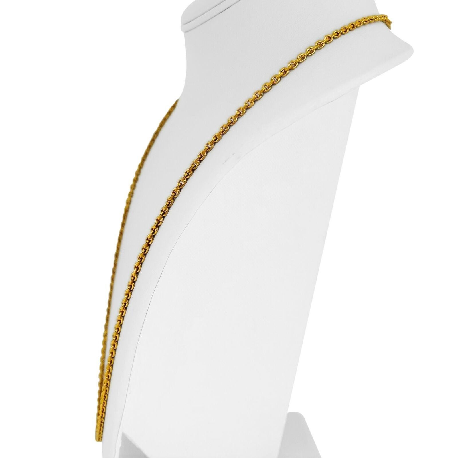 24k reines Gelbgold 37,5g solide schwere 3mm quadratische Kabel Link Kette Halskette 26
