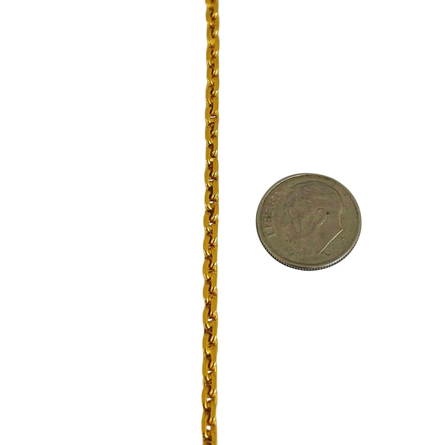 24 Karat reines Gelbgold, massive, schwere, quadratische Kabel-Gliederkette 1