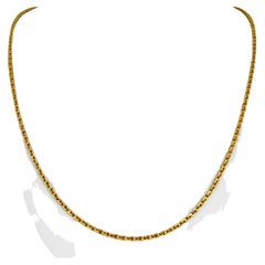 24 Karat reines Gelbgold, massive, schwere, quadratische Kabel-Gliederkette