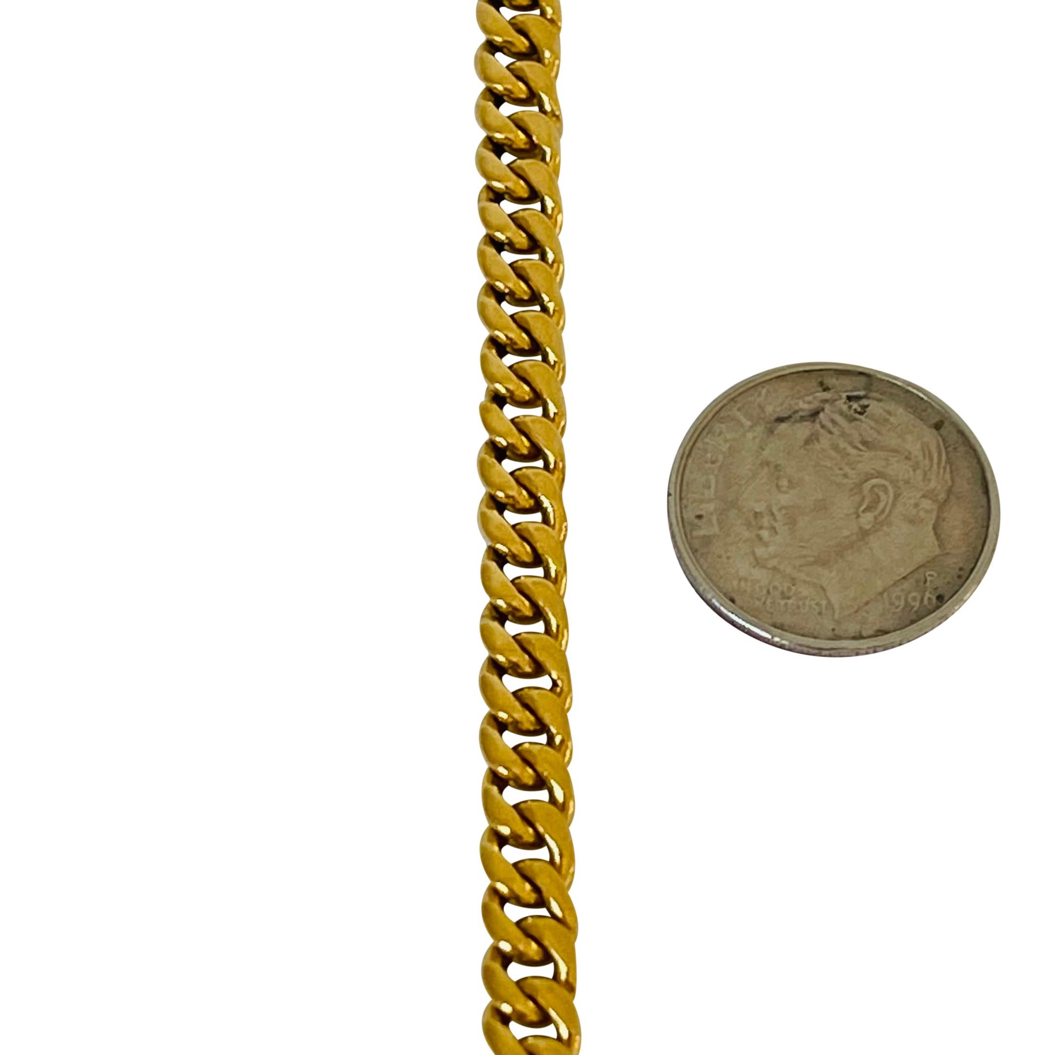 24 Karat Pure Yellow Gold Solid Ladies Curb Link Bracelet In Good Condition In Guilford, CT