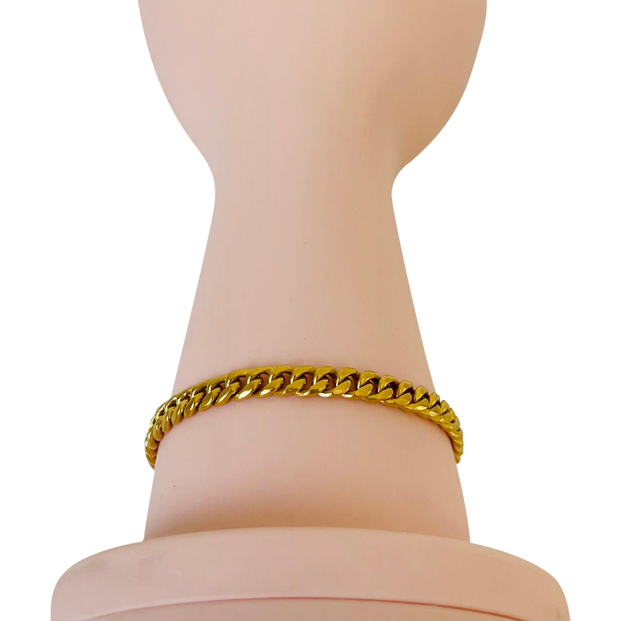 24 Karat Pure Yellow Gold Solid Ladies Curb Link Bracelet 2