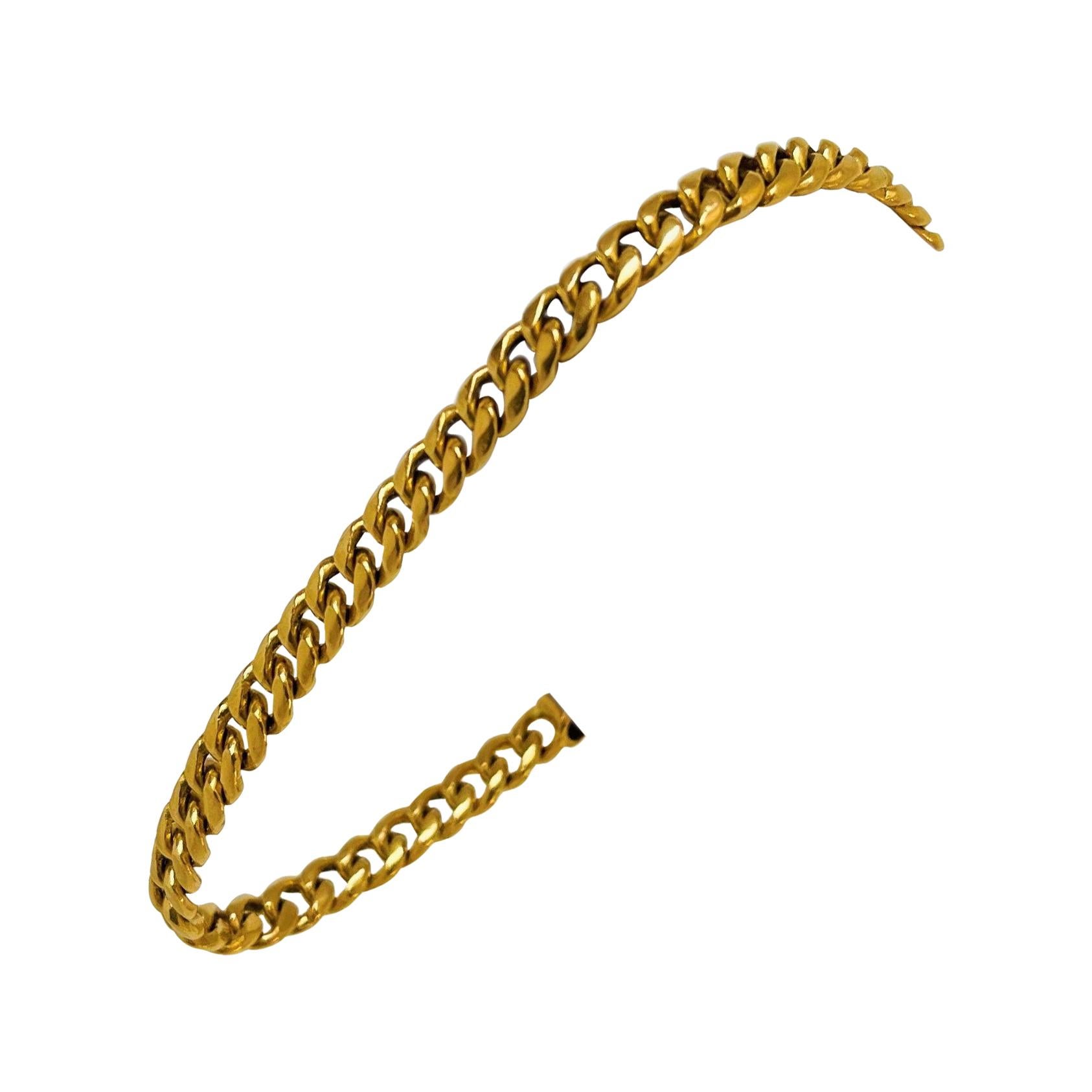 24 Karat Pure Yellow Gold Solid Ladies Curb Link Bracelet