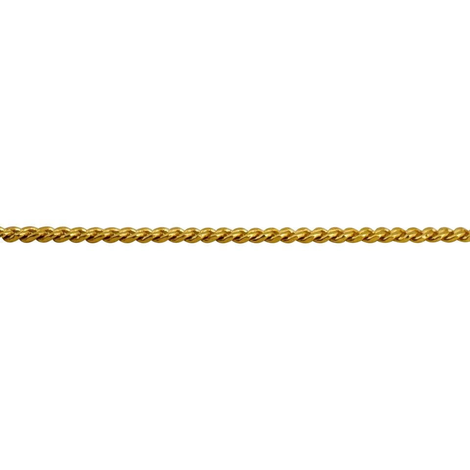 24 Karat Pure Yellow Gold Solid Ladies Curb Link Bracelet with Heart In Good Condition In Guilford, CT