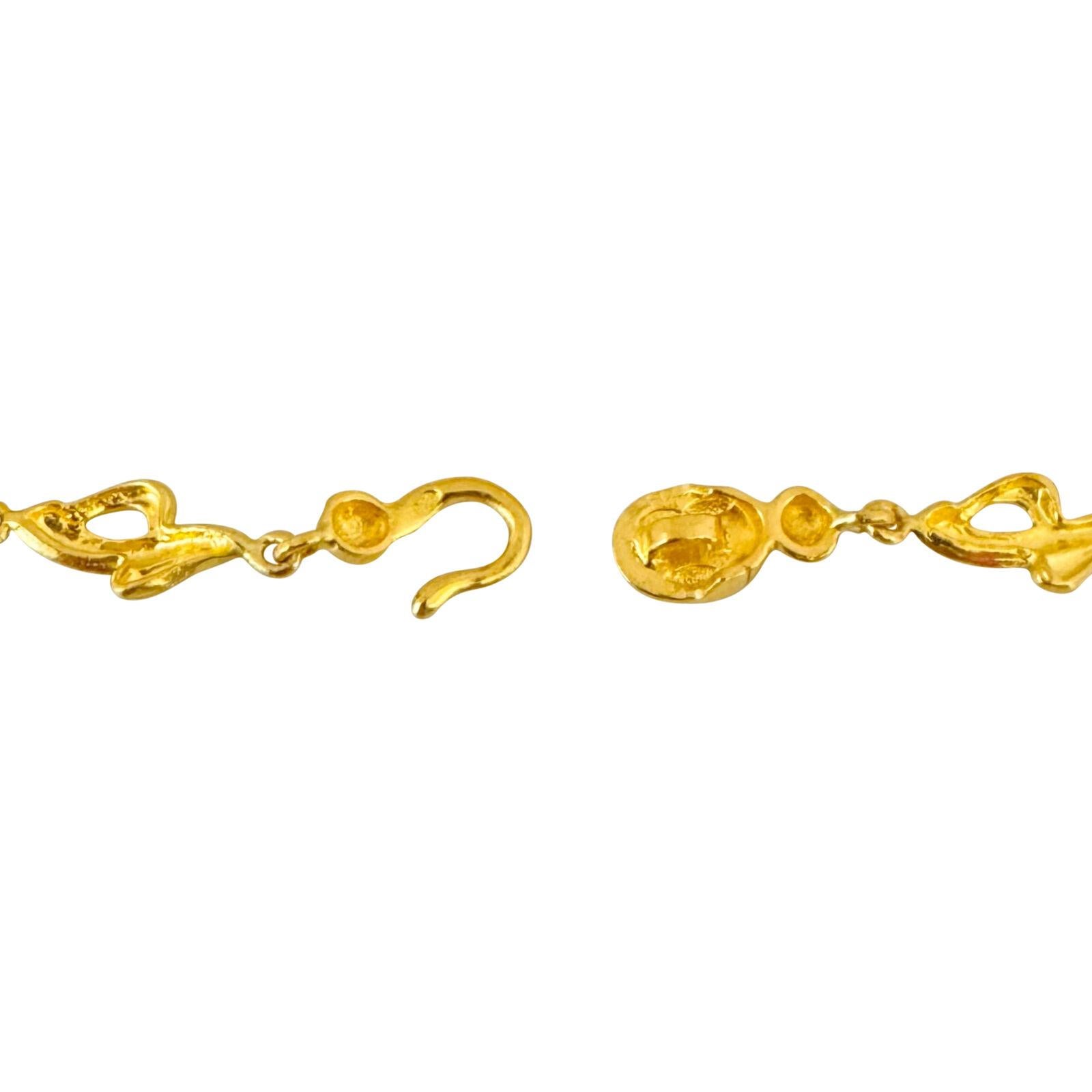 24 Karat Pure Yellow Gold Solid Ladies Fancy Link Bracelet  In Good Condition In Guilford, CT