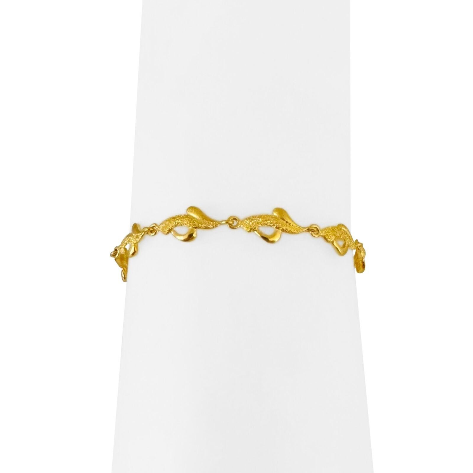 24 Karat Pure Yellow Gold Solid Ladies Fancy Link Bracelet  1
