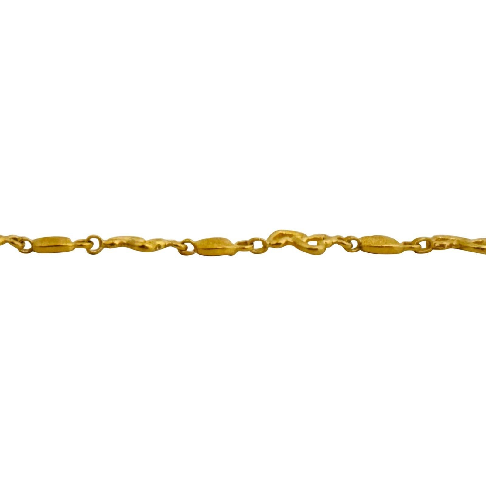 24 Karat reines Gelbgold Massives Damenherz-Gliederarmband im Zustand „Gut“ in Guilford, CT