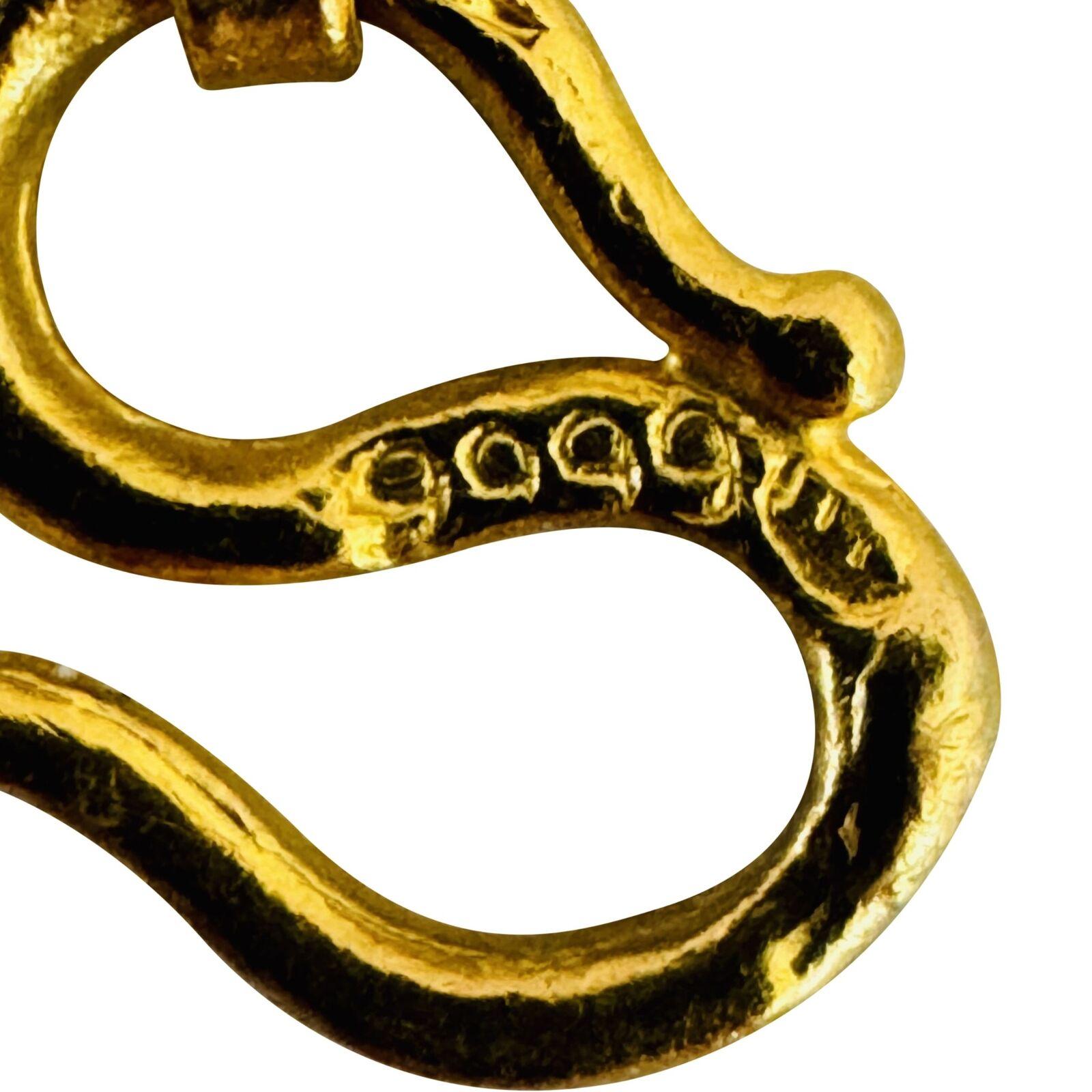 24 Karat reines Gelbgold Massives Damenherz-Gliederarmband 3