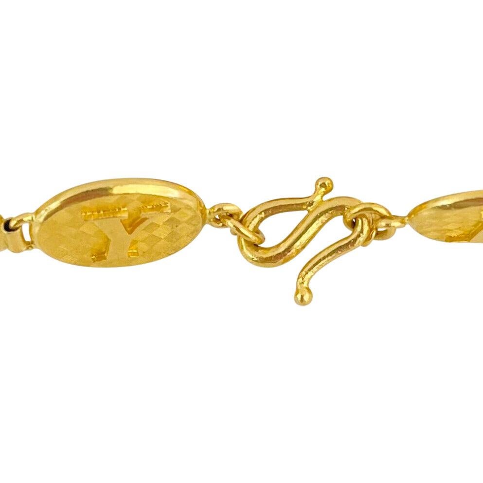 Women's 24 Karat Pure Yellow Gold Solid Ladies Lucky Link Bracelet