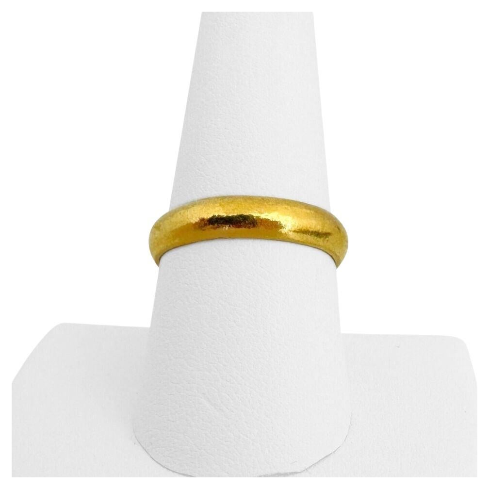 24 Karat reines Gelbgold massiver polierter Ring mit umwickeltem Bandring