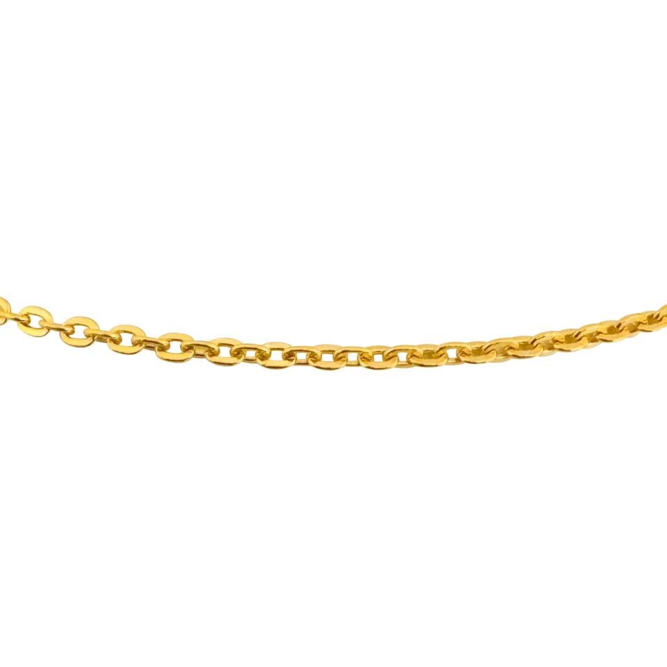 24k Pure Yellow Gold 12.3g Solid Thin 2.5mm Cable Link Chain Necklace 18