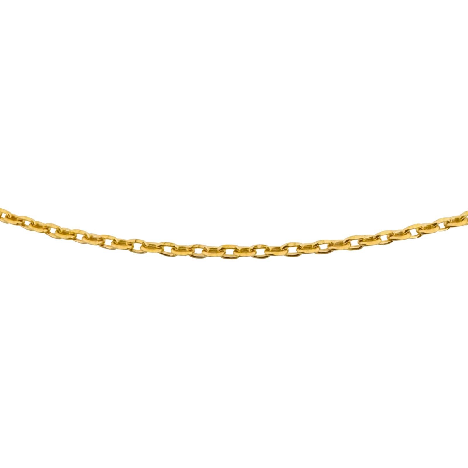 24k Pure Yellow Gold 7g Solid Thin 1mm Cable Link Chain Necklace 18