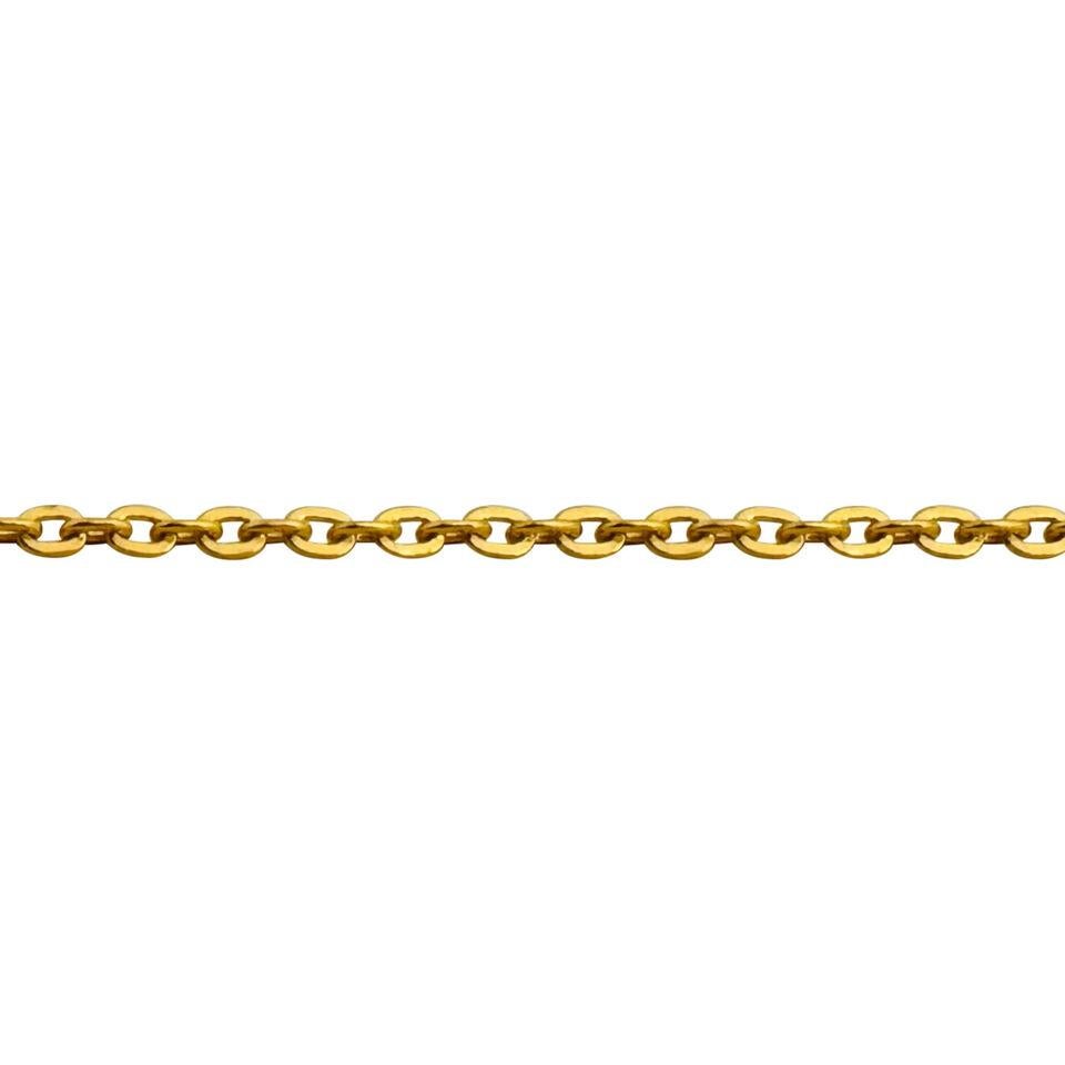 24 Karat Pure Yellow Gold Solid Thin Cable Link Chain Necklace  In Good Condition For Sale In Guilford, CT