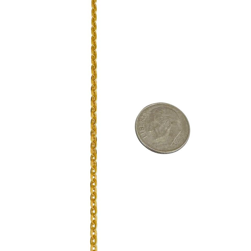 24 Karat reines Gelbgold massive dünne Kabel-Gliederkette Halskette  für Damen oder Herren im Angebot