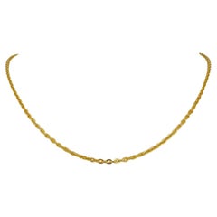 24 Karat reines Gelbgold massive dünne Kabel-Gliederkette Halskette 