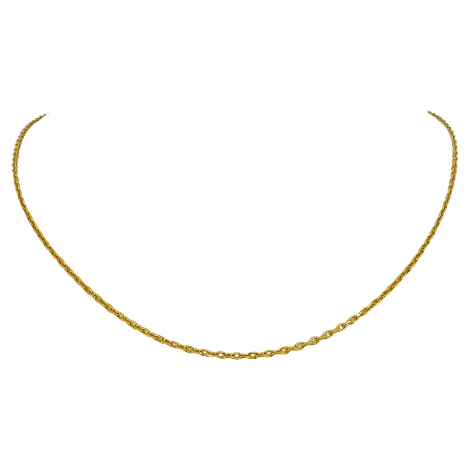 24 Karat reines Gelbgold massive dünne Kabel-Gliederkette Halskette