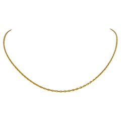 24 Karat Pure Yellow Gold Solid Thin Cable Link Chain Necklace