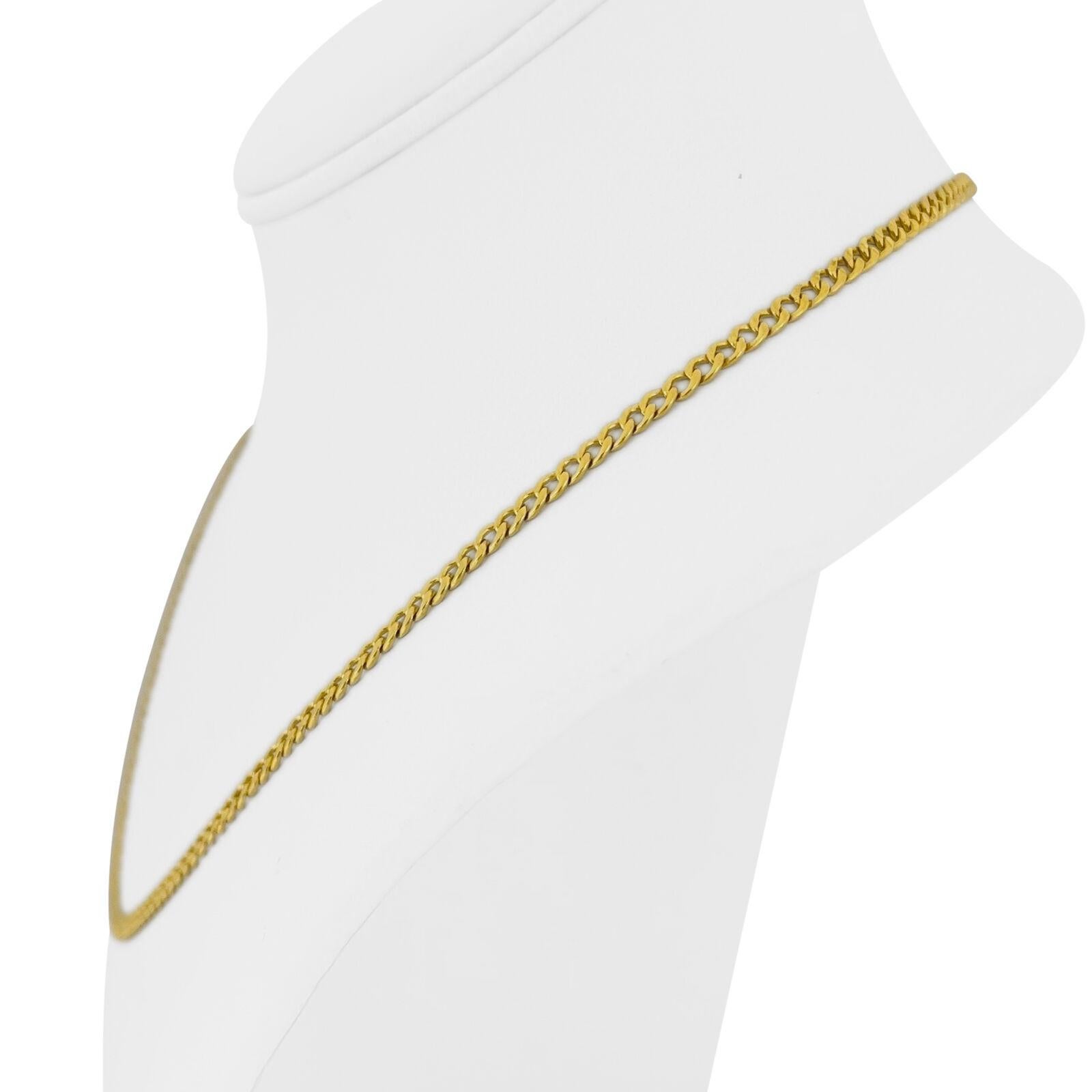 24k reines Gelbgold 16,4g solide dünne 3mm Curb Link Kette Halskette 19