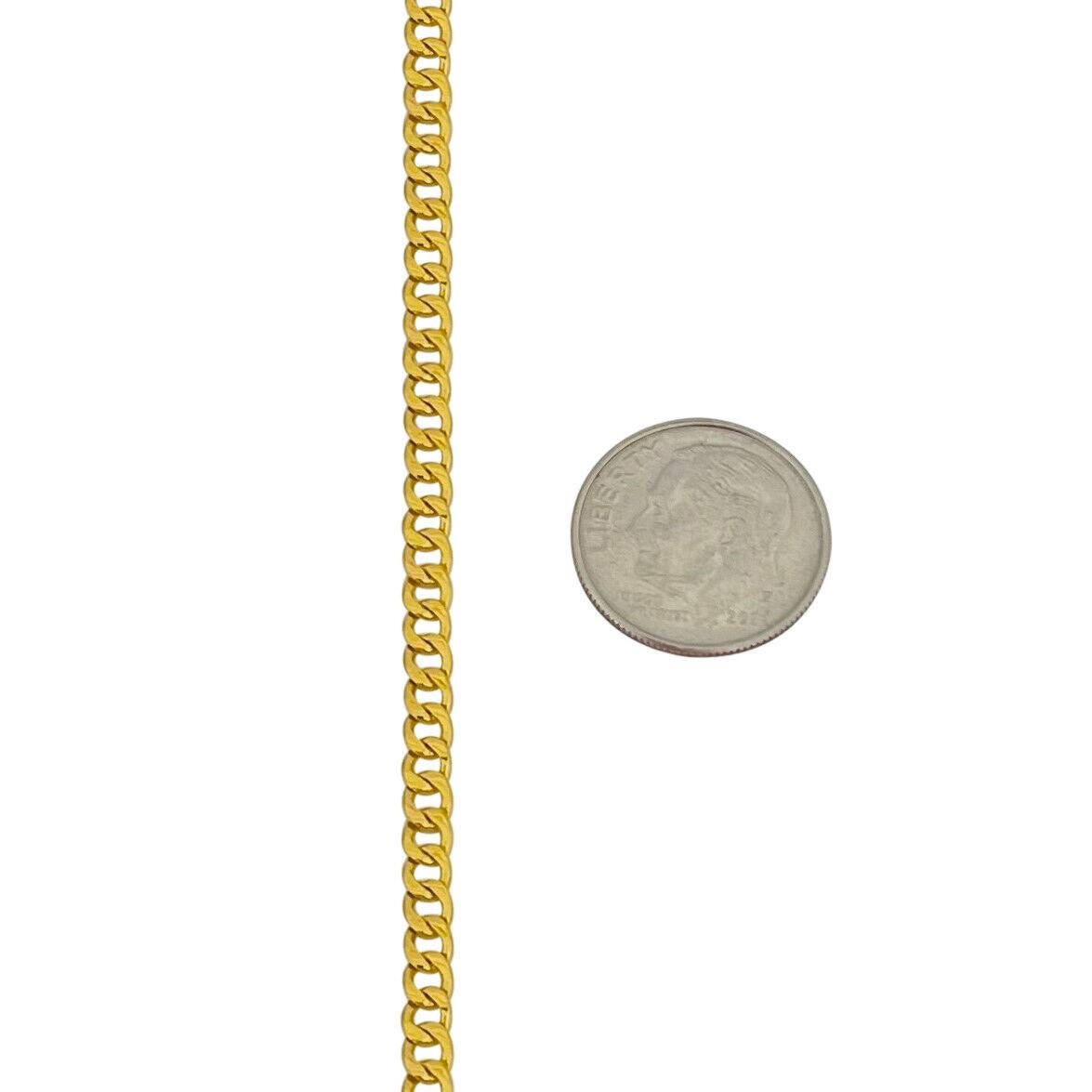 Gliederkette aus 24 Karat reinem Gelbgold mit massiver dünner Kugel 1