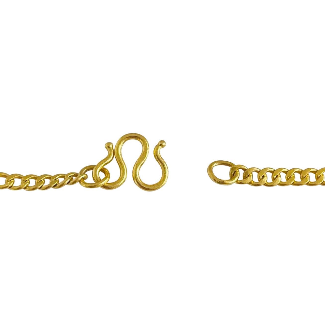 Gliederkette aus 24 Karat reinem Gelbgold mit massiver dünner Kugel 2