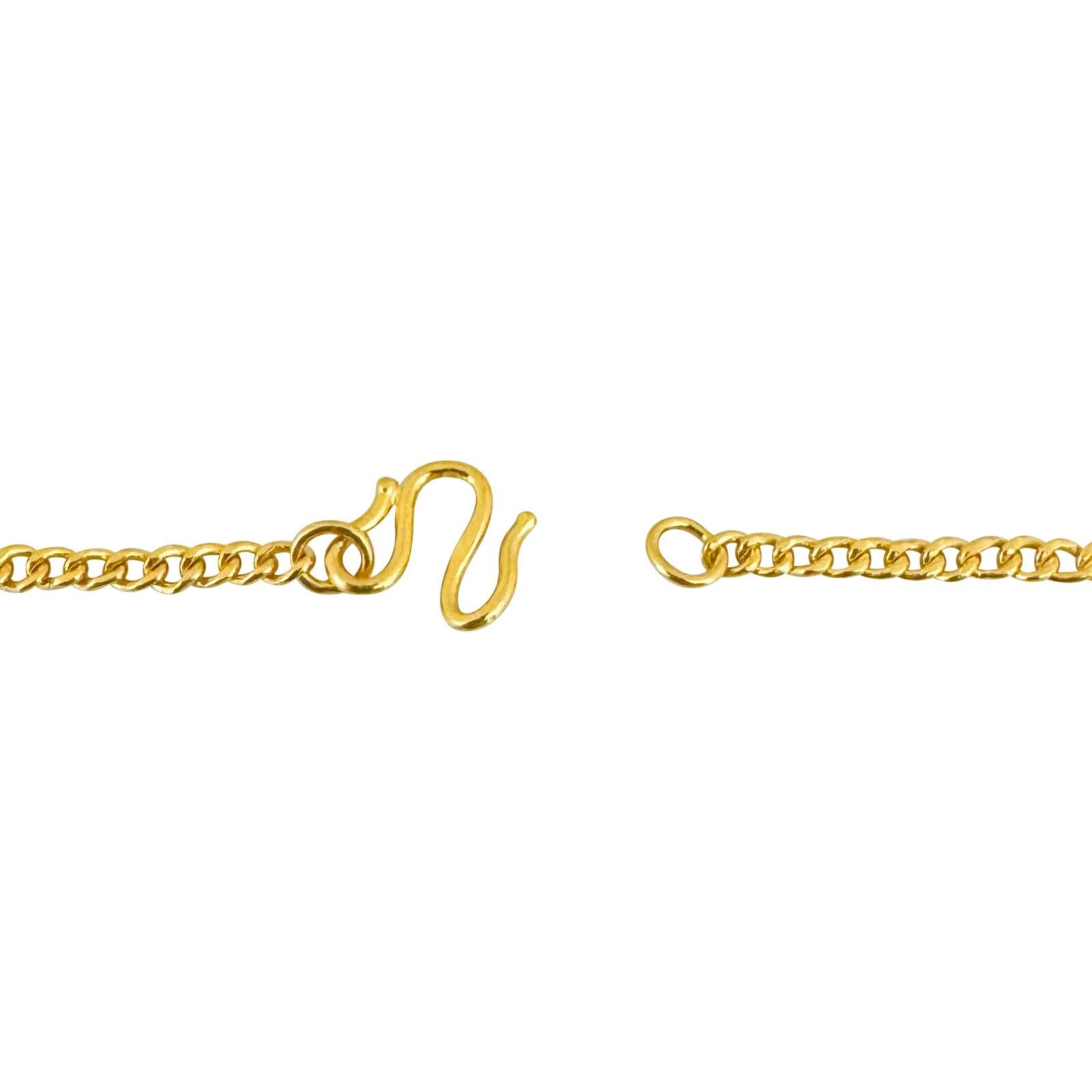 24 Karat Pure Yellow Gold Solid Thin Curb Link Chain Necklace  2