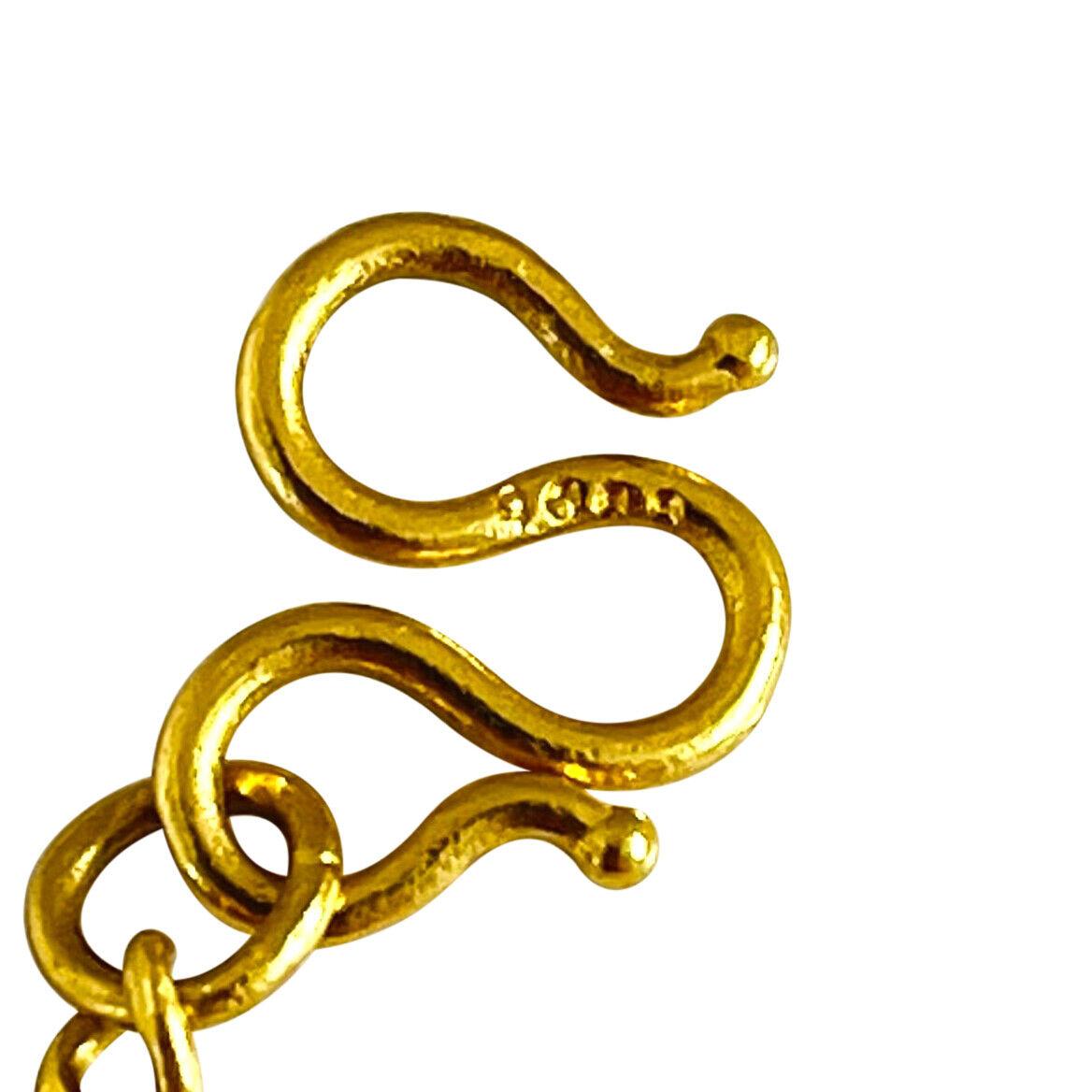 Gliederkette aus 24 Karat reinem Gelbgold mit massiver dünner Kugel 3