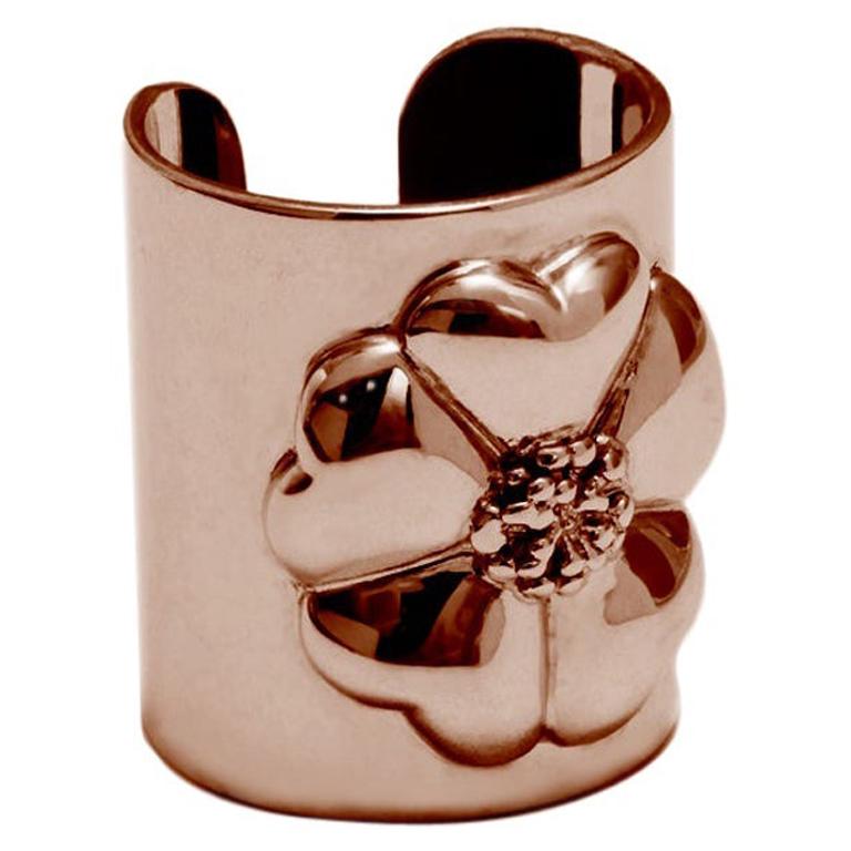For Sale:  24 Karat Rose Gold Vermeil Blossom Cuff Ring