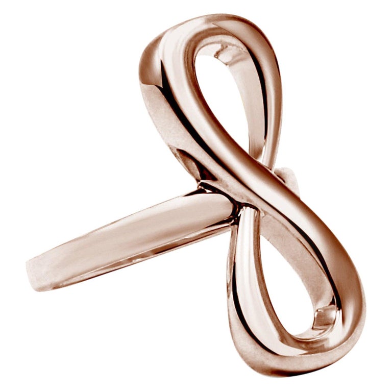 Customizable 24 Karat Rose Gold Vermeil Large Infinity Ring For Sale at