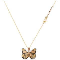 24 Karat Shakudo Baby Callicore Butterfly Hinge Necklace