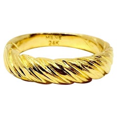 24 Karat Solid Yellow Gold Mene Torc Ring