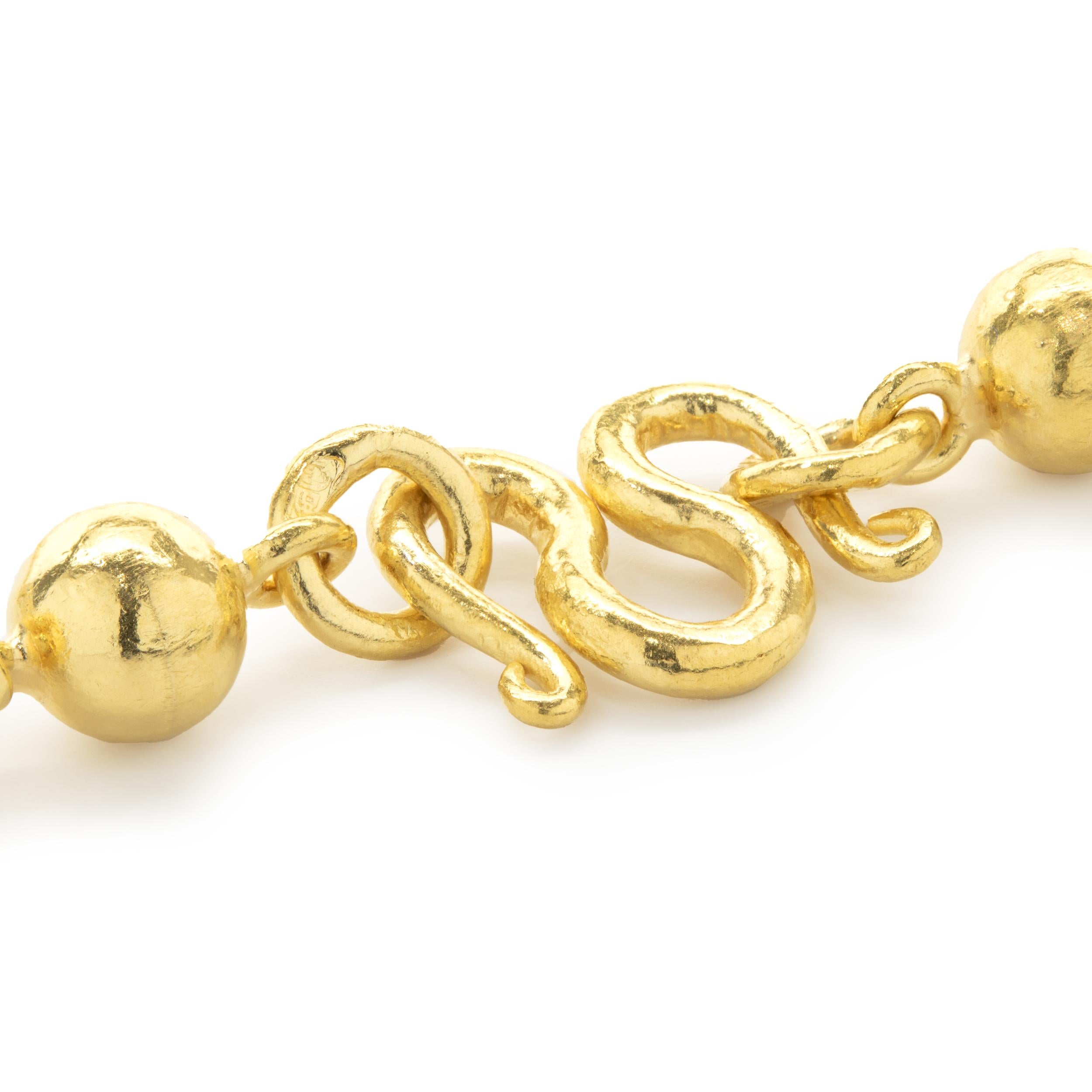 24 Karat Gelbgold Kugelglieder-Lariat-Halskette im Zustand „Hervorragend“ im Angebot in Scottsdale, AZ