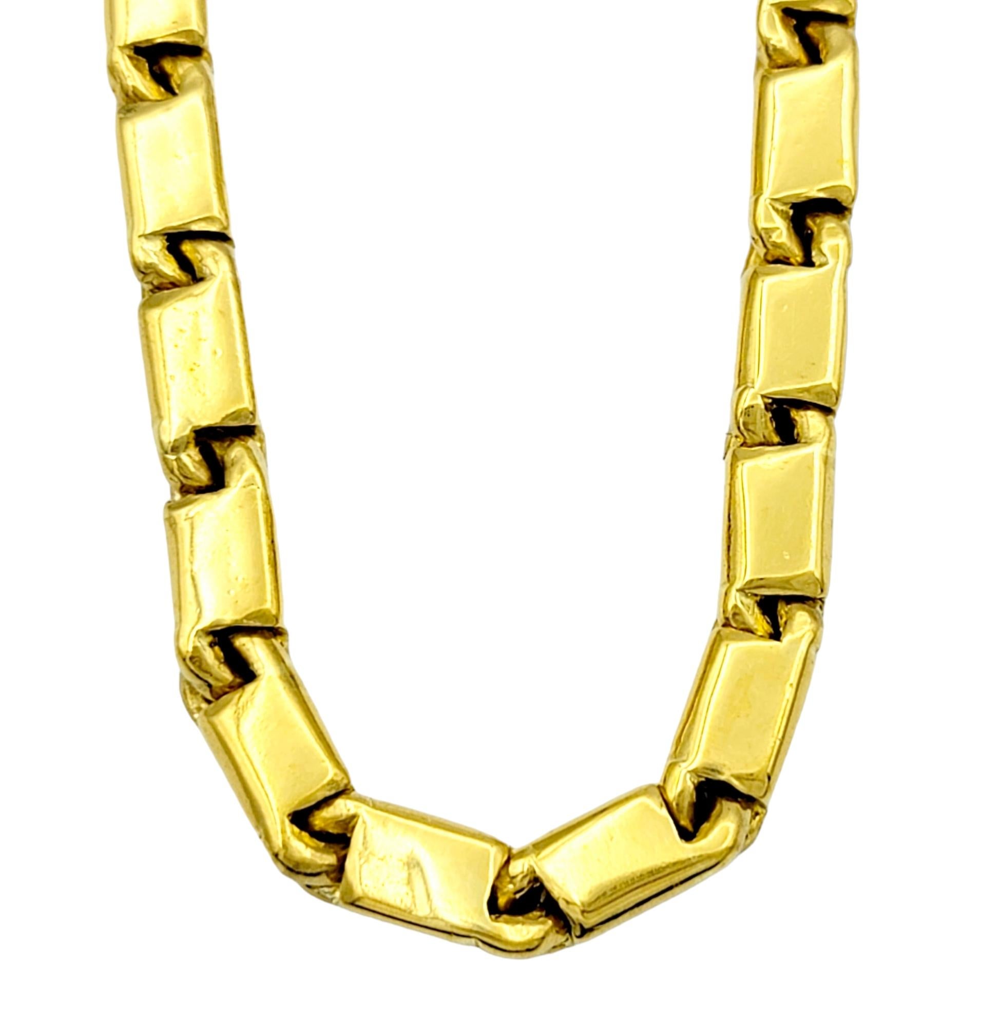 Contemporary 24 Karat Yellow Gold Chunky Box Link Layering Chain Necklace 27.5