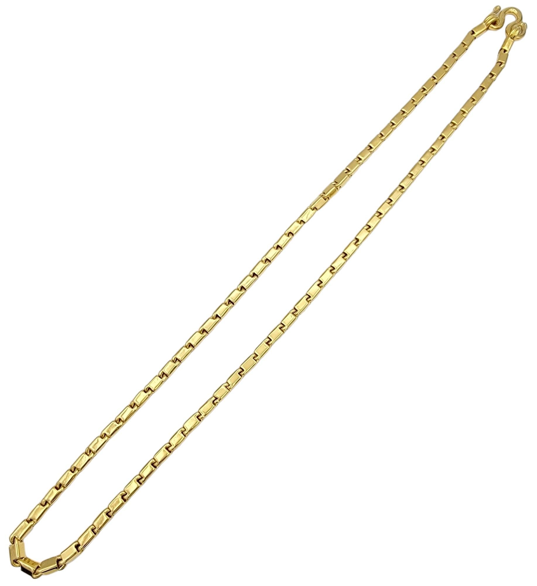 24 Karat Yellow Gold Chunky Box Link Layering Chain Necklace 27.5