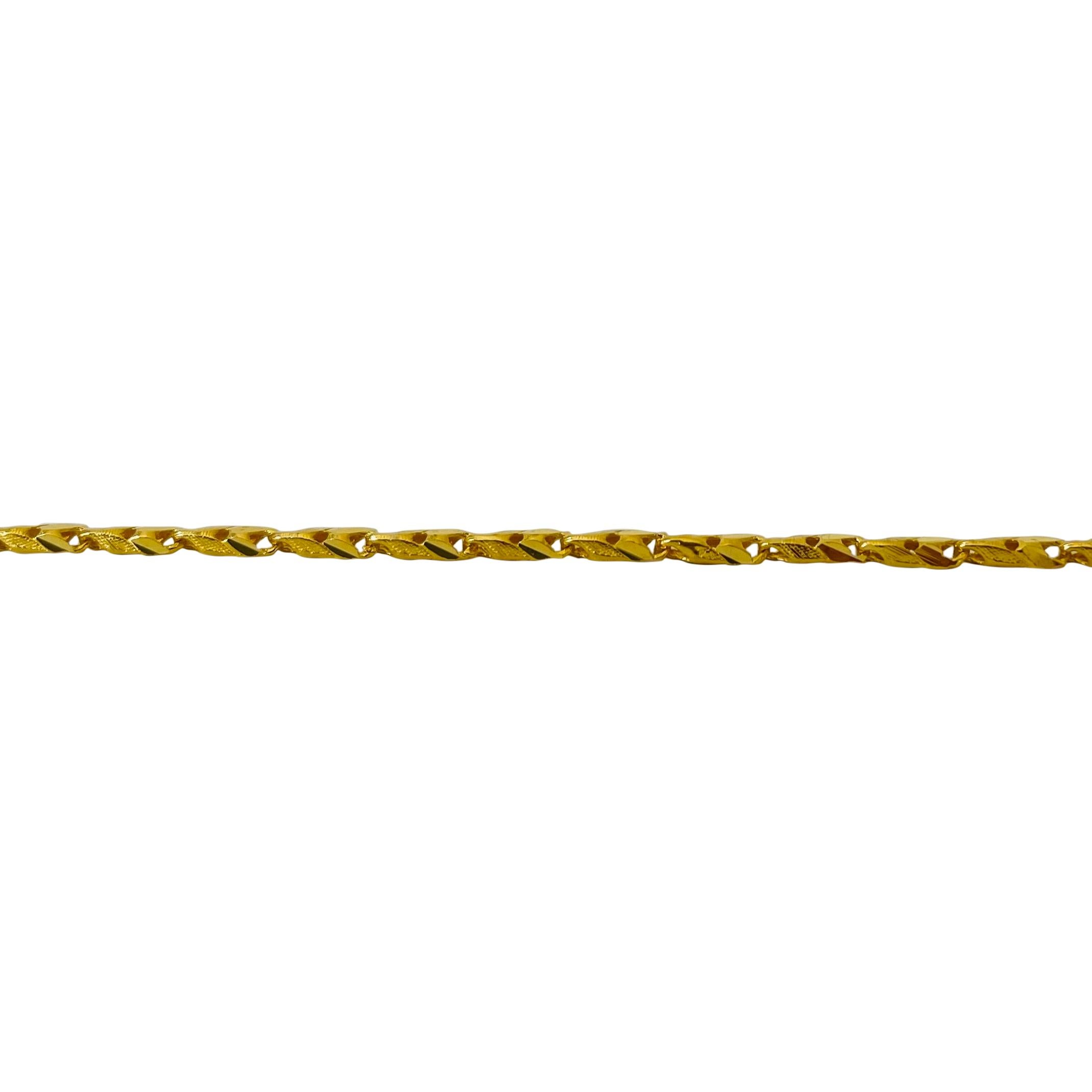 24 Karat Yellow Gold Diamond Cut Fancy Link Chain Necklace 1