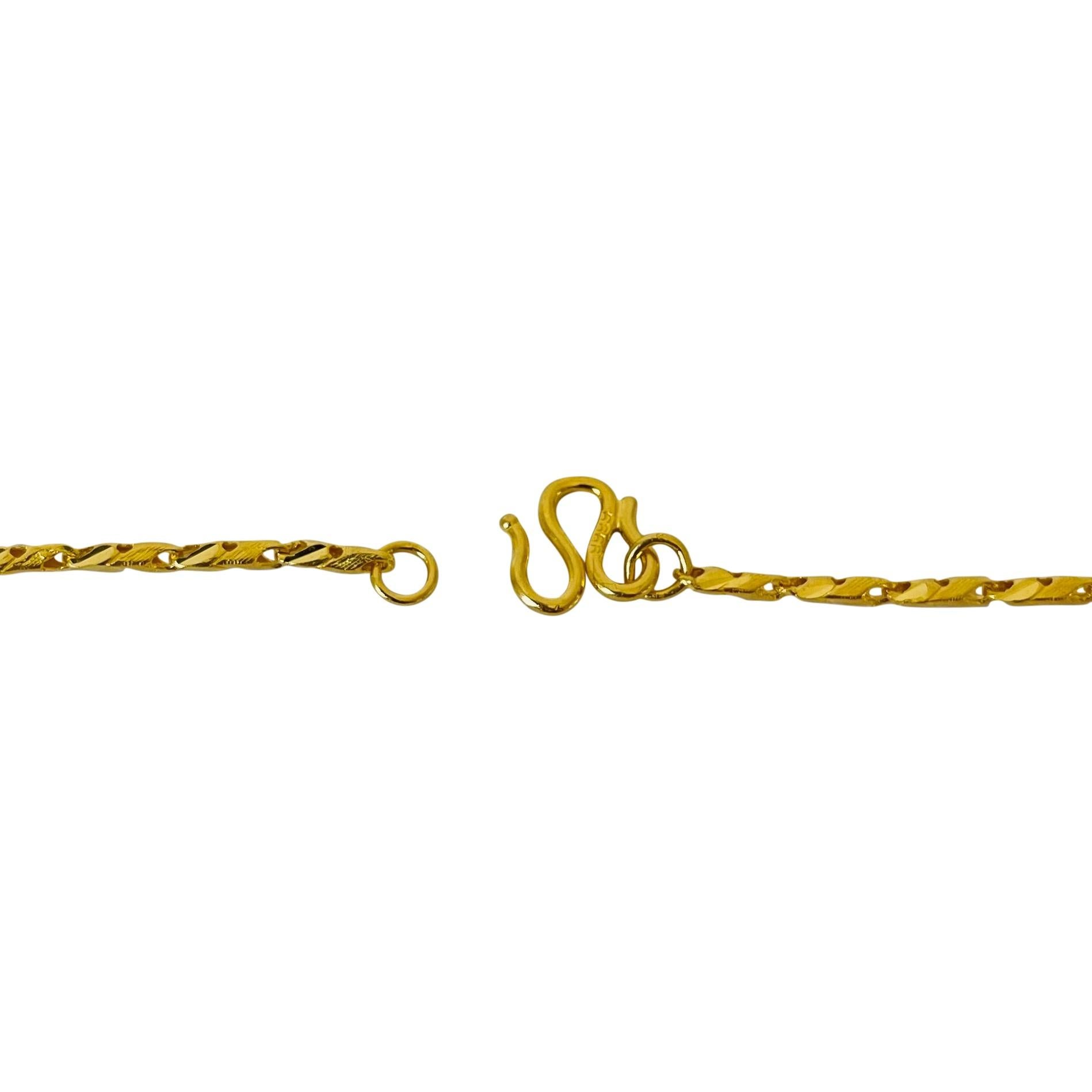 24 Karat Yellow Gold Diamond Cut Fancy Link Chain Necklace 2