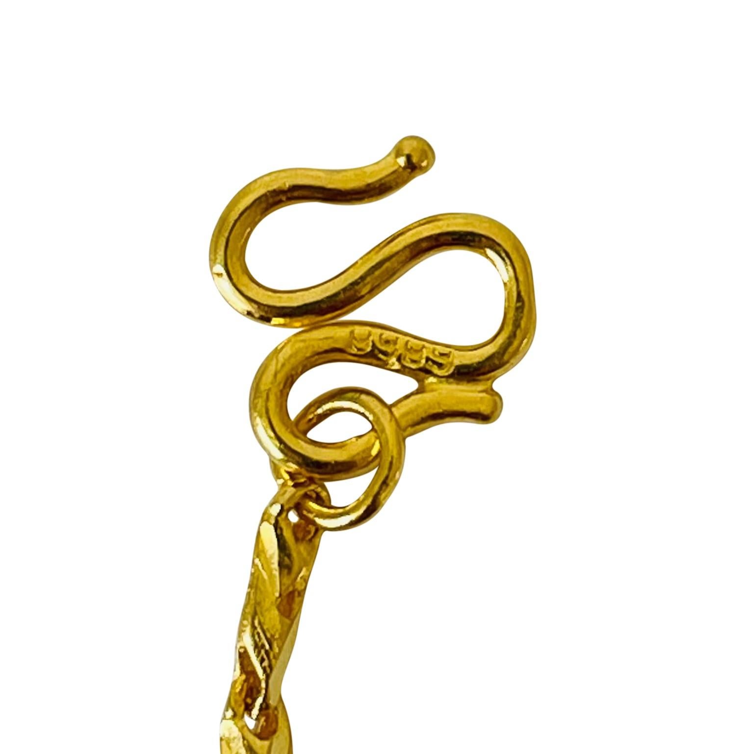 24 Karat Yellow Gold Diamond Cut Fancy Link Chain Necklace 3
